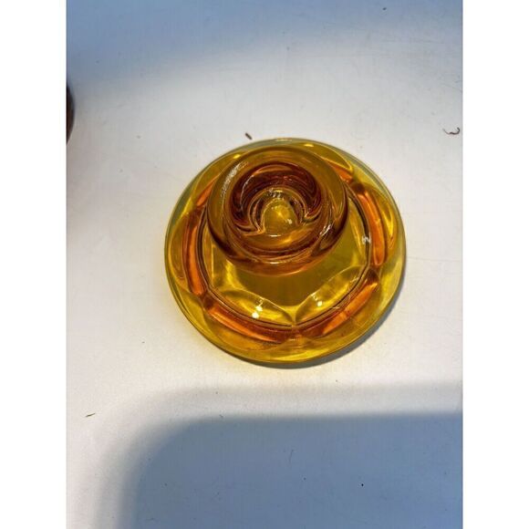 Vintage MCM Japanese Stoneware Small Yellow Crock with Brown Lid Sugar Bowl Butt - Picture 11 of 15